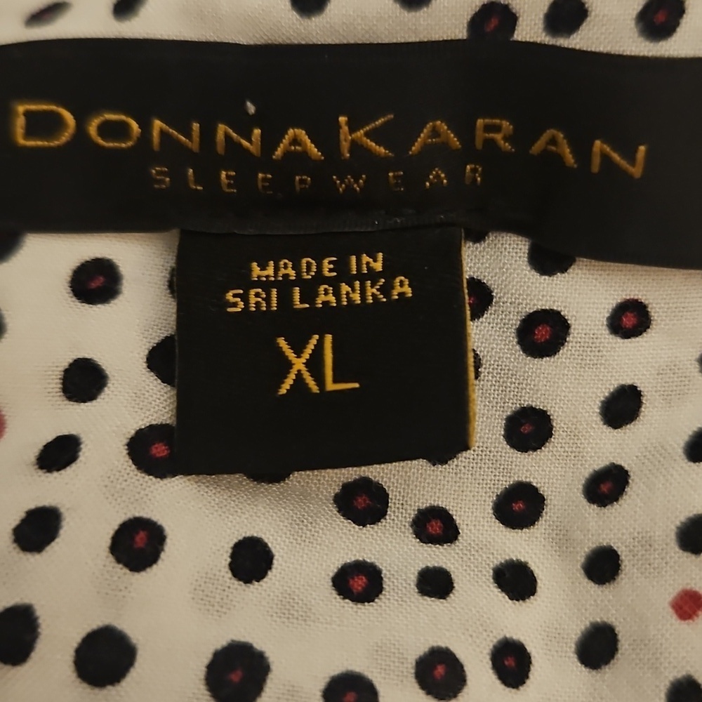 DONNA KARAN Black and White Spotted Two-Piece Lounge Pajama Set - Picture 11 of 11